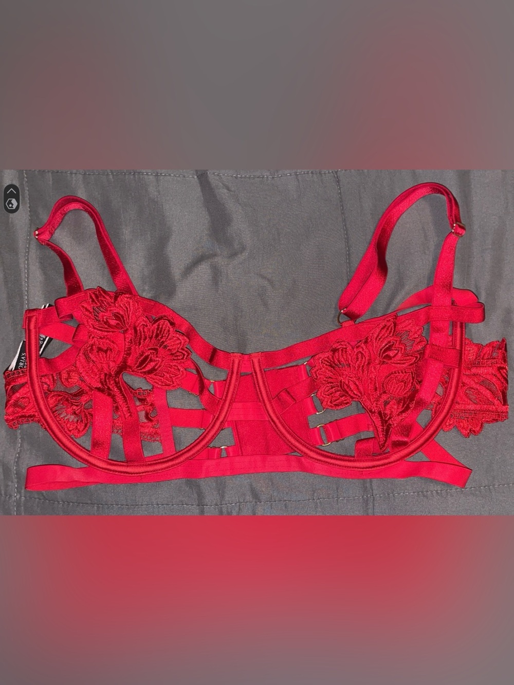 Victoria's Secret Scarlet Balconet Floral Lace Bra